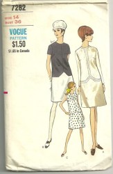 7282 68 VOG SLIM DRESS CONTRAST SKIRT/SLVS OR NOT PATTERN 8, 12
